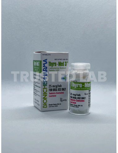 Buy Thyro-Med 3 by Bioniche Pharma in Europe, 25 mcg/60 tablets, €40.0