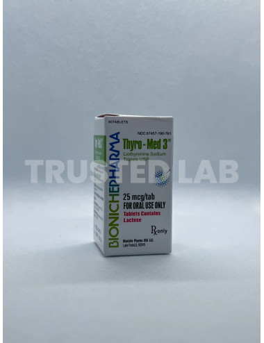 Buy Thyro-Med 3 by Bioniche Pharma in Europe, 25 mcg/60 tablets, €40.0