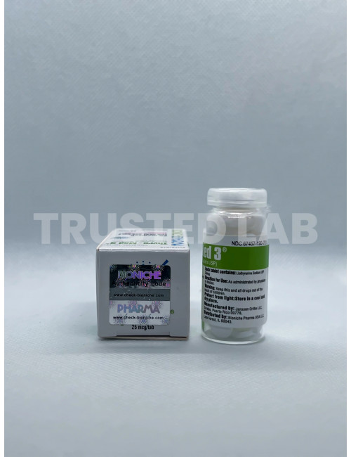 Buy Thyro-Med 3 by Bioniche Pharma in Europe, 25 mcg/60 tablets, €40.0