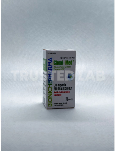 Buy Clomi-Med by Bioniche Pharma in Europe, 50 mg/60 tablets, €35.00